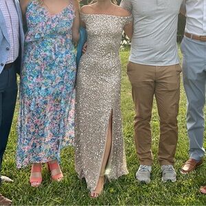 Champagne bridesmaid dress full sequins